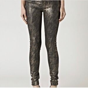 J BRAND Golden Snakeskin Skinny Jeans